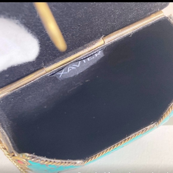 🌷FROM ST. XAVIER The Aby Clutch Turquoise Mosaic Mini Bag - Picture 4 of 10